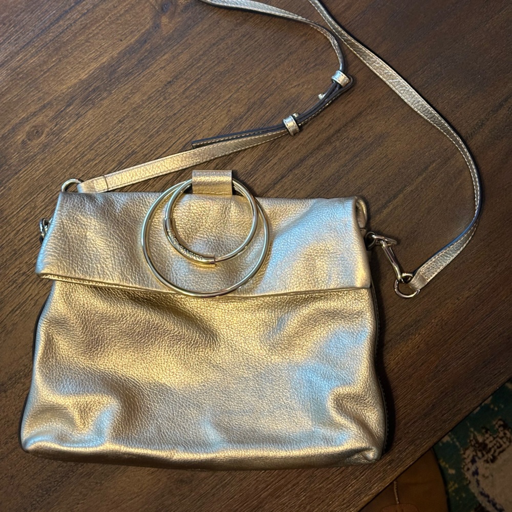 Vince Camuto Gold Leather Crossbody